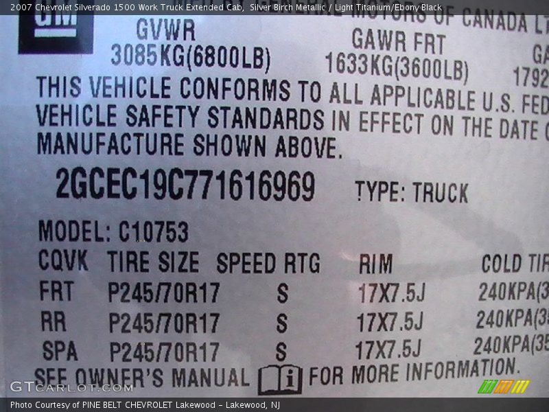 Silver Birch Metallic / Light Titanium/Ebony Black 2007 Chevrolet Silverado 1500 Work Truck Extended Cab