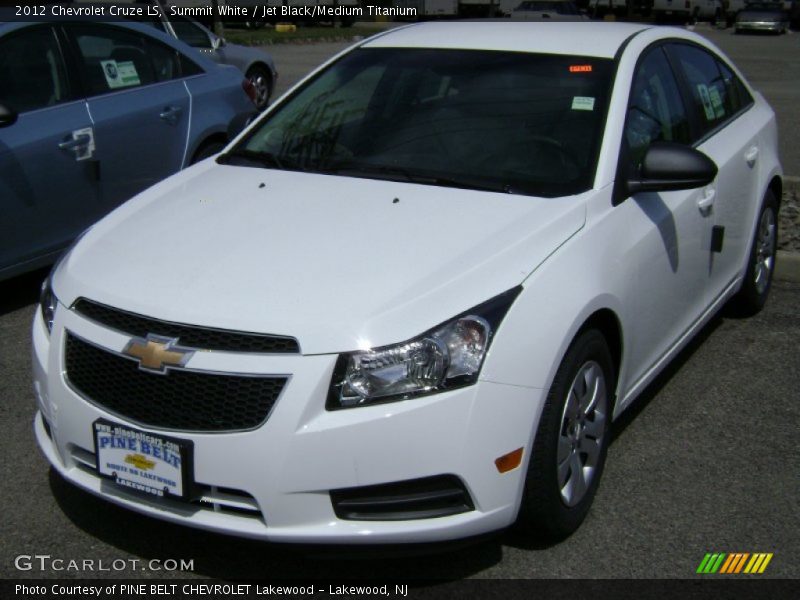 Summit White / Jet Black/Medium Titanium 2012 Chevrolet Cruze LS