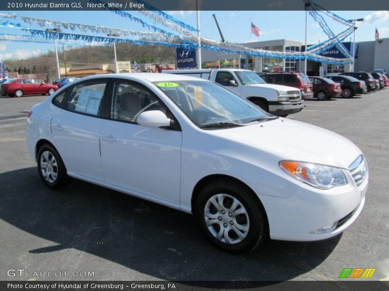 Nordic White / Beige 2010 Hyundai Elantra GLS