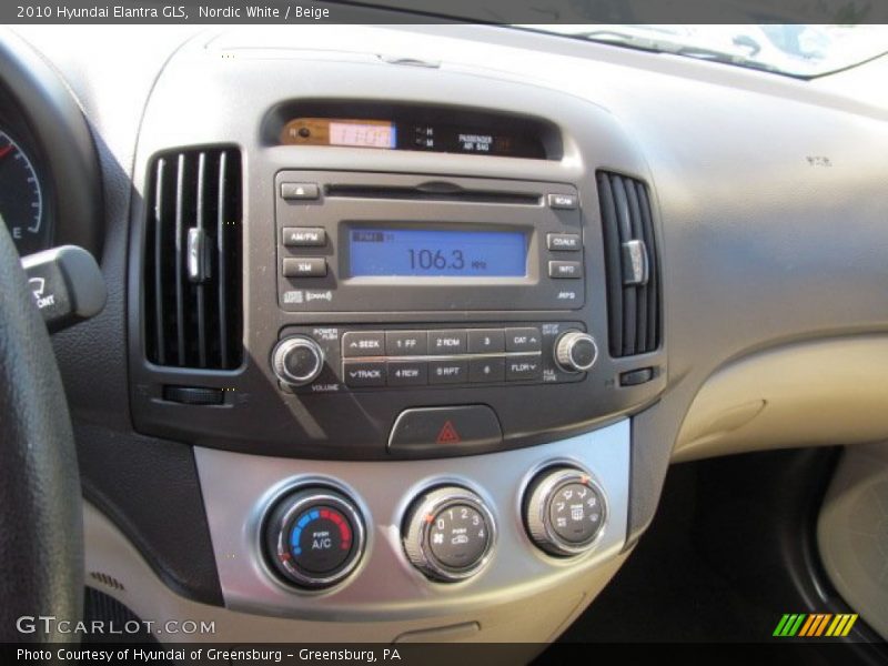 Nordic White / Beige 2010 Hyundai Elantra GLS