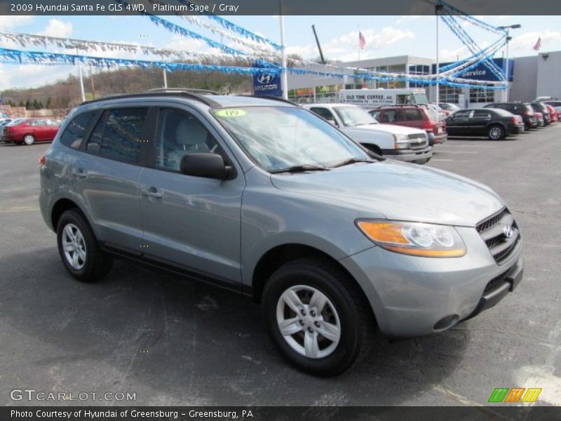 Platinum Sage / Gray 2009 Hyundai Santa Fe GLS 4WD