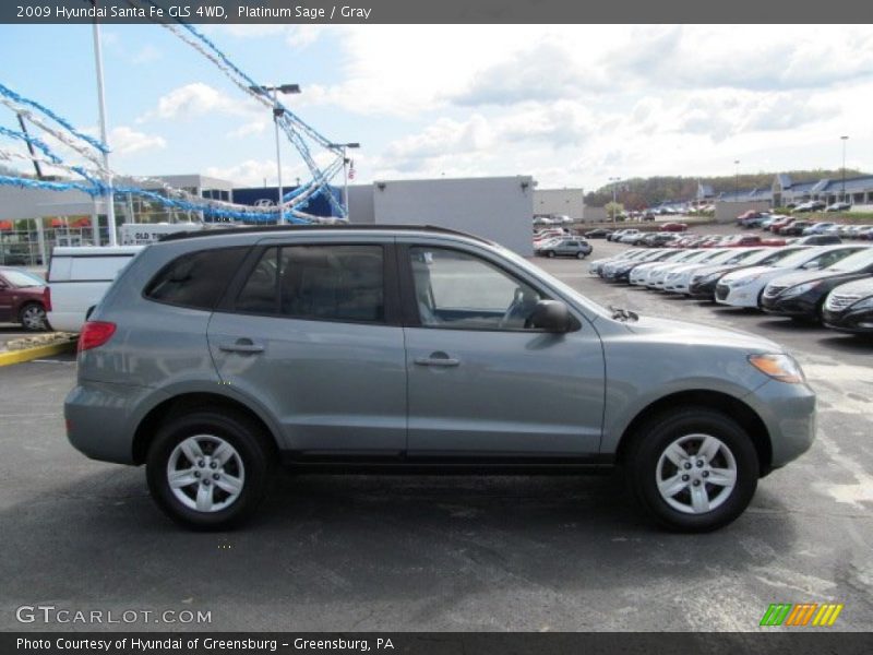 Platinum Sage / Gray 2009 Hyundai Santa Fe GLS 4WD