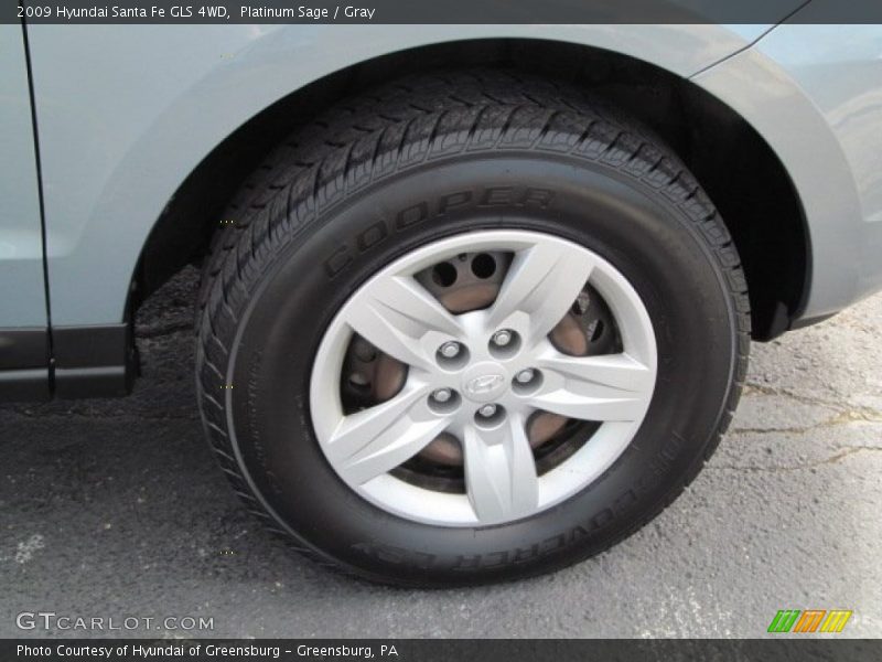 Platinum Sage / Gray 2009 Hyundai Santa Fe GLS 4WD