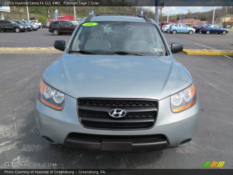 Platinum Sage / Gray 2009 Hyundai Santa Fe GLS 4WD