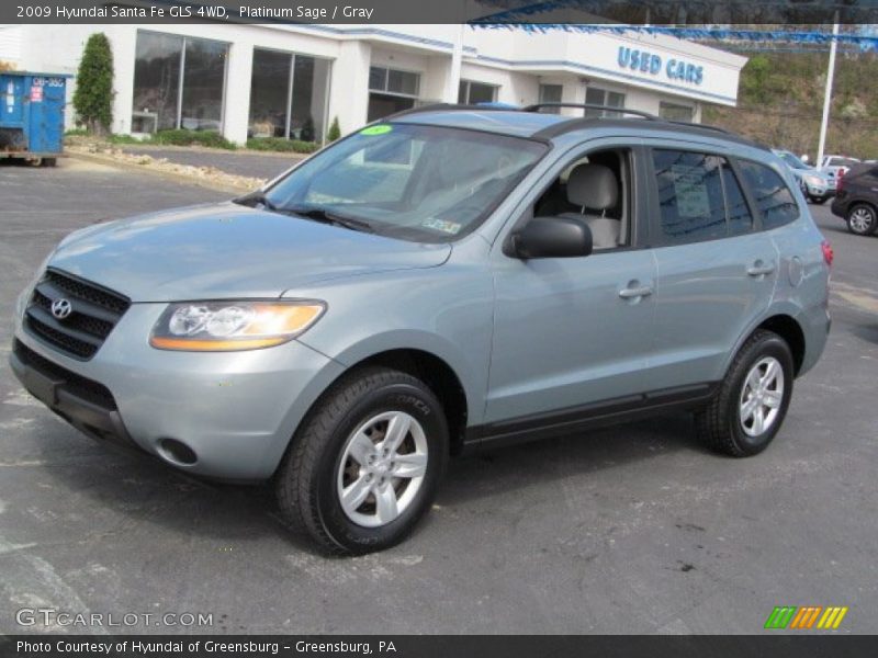 Platinum Sage / Gray 2009 Hyundai Santa Fe GLS 4WD