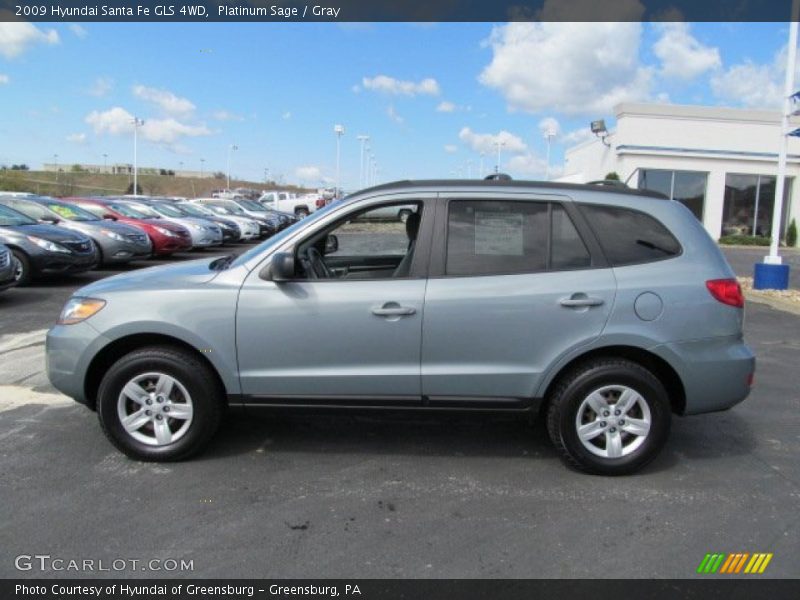 Platinum Sage / Gray 2009 Hyundai Santa Fe GLS 4WD