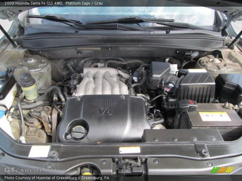 Platinum Sage / Gray 2009 Hyundai Santa Fe GLS 4WD