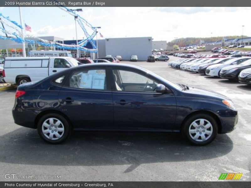 Regatta Blue / Beige 2009 Hyundai Elantra GLS Sedan
