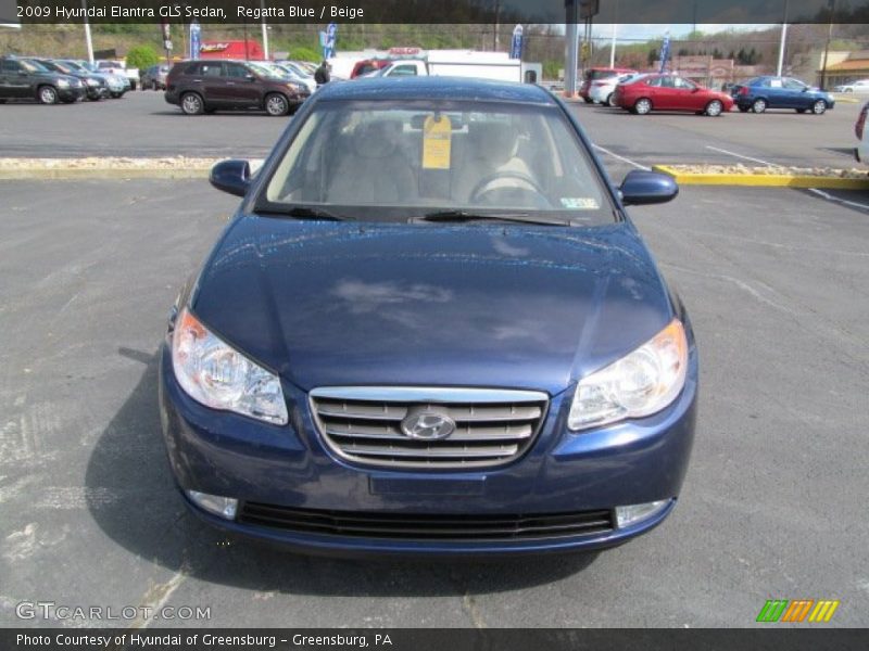 Regatta Blue / Beige 2009 Hyundai Elantra GLS Sedan