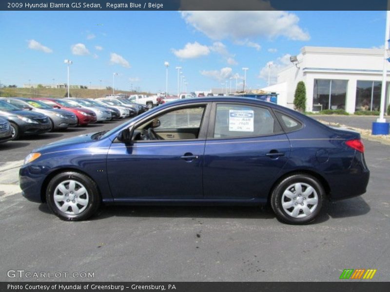 Regatta Blue / Beige 2009 Hyundai Elantra GLS Sedan