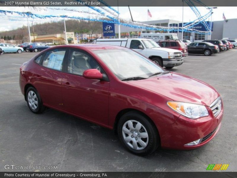 Redfire Pearl / Beige 2007 Hyundai Elantra GLS Sedan