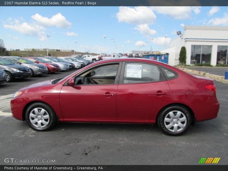 Redfire Pearl / Beige 2007 Hyundai Elantra GLS Sedan