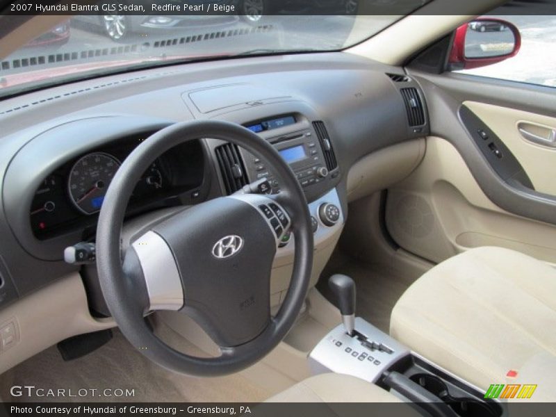 Redfire Pearl / Beige 2007 Hyundai Elantra GLS Sedan