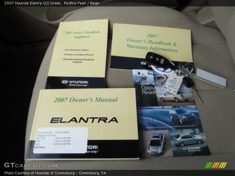 Redfire Pearl / Beige 2007 Hyundai Elantra GLS Sedan