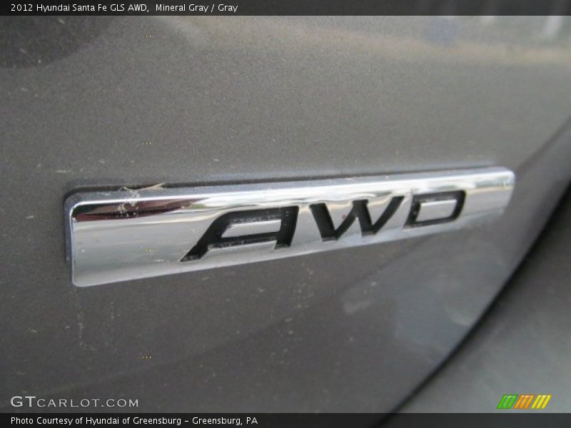 Mineral Gray / Gray 2012 Hyundai Santa Fe GLS AWD
