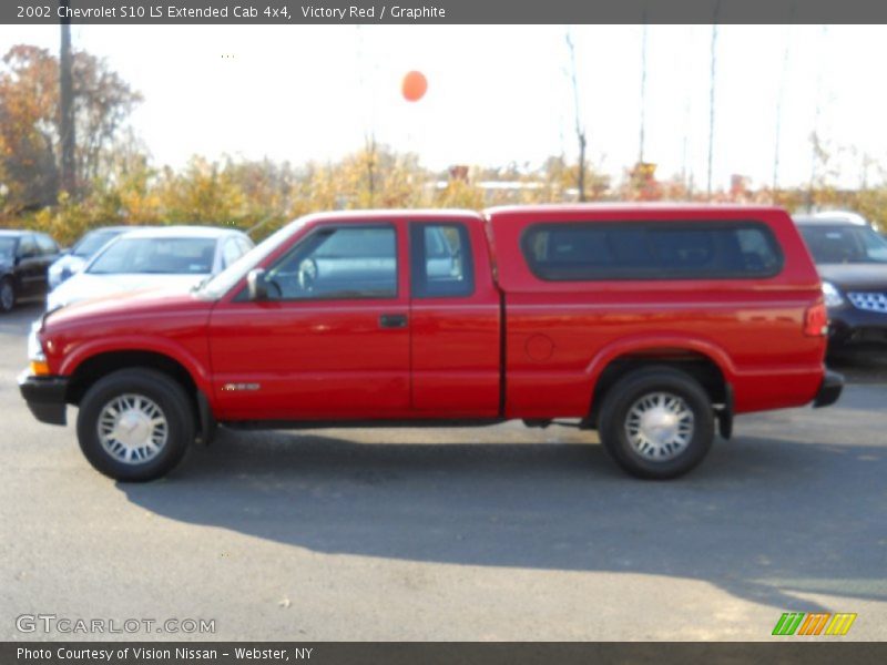 Victory Red / Graphite 2002 Chevrolet S10 LS Extended Cab 4x4