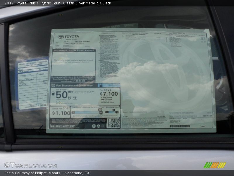 Classic Silver Metallic / Black 2012 Toyota Prius c Hybrid Four