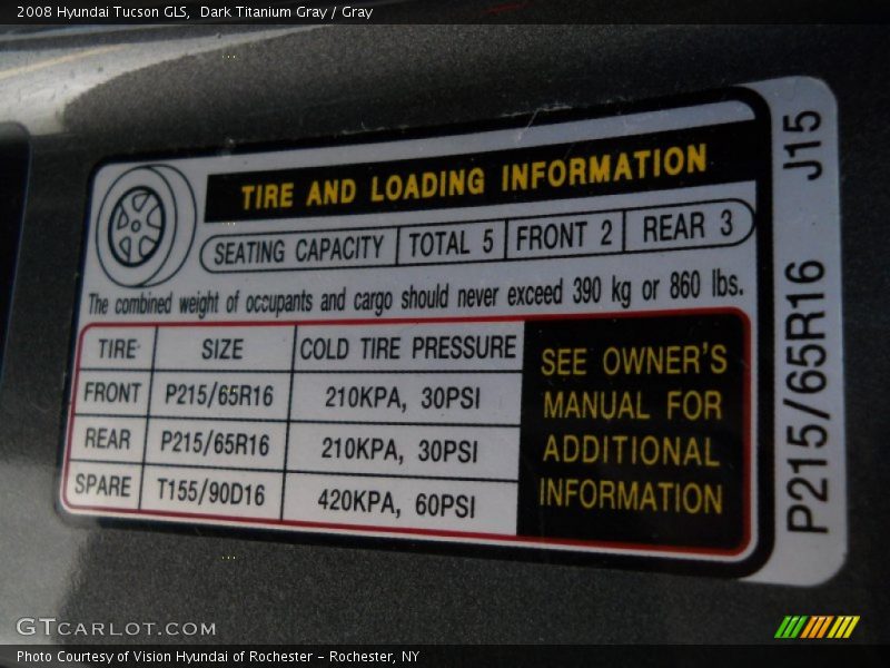 Dark Titanium Gray / Gray 2008 Hyundai Tucson GLS