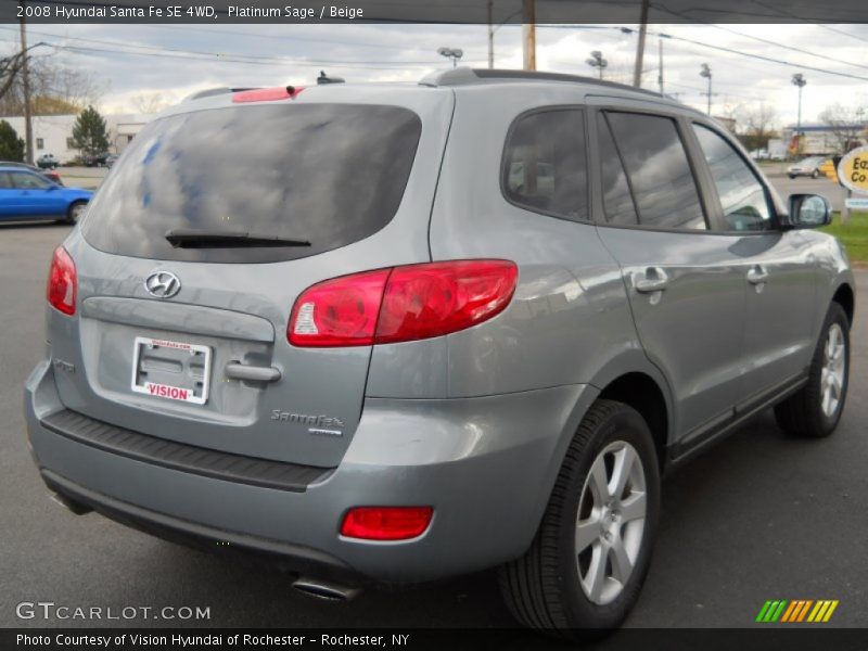 Platinum Sage / Beige 2008 Hyundai Santa Fe SE 4WD