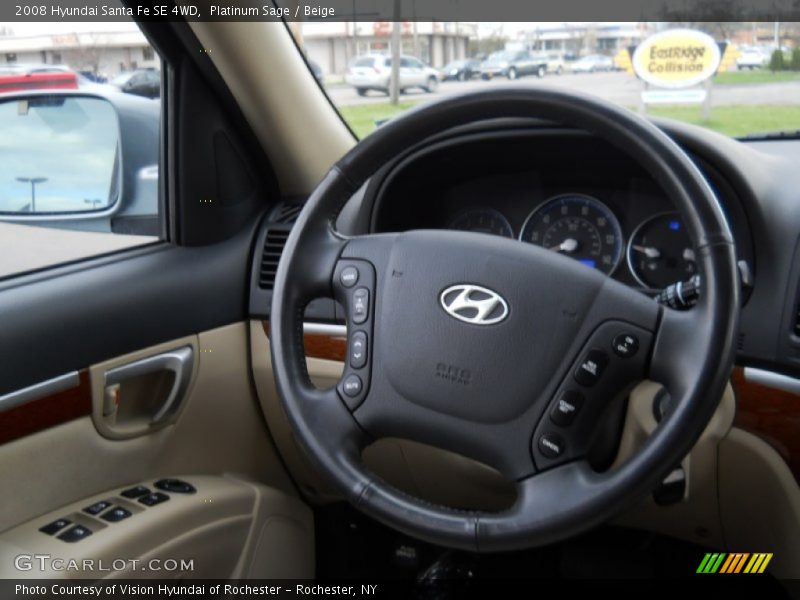 Platinum Sage / Beige 2008 Hyundai Santa Fe SE 4WD