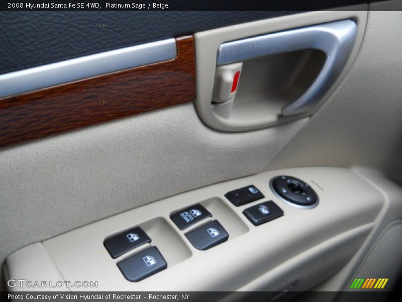 Platinum Sage / Beige 2008 Hyundai Santa Fe SE 4WD