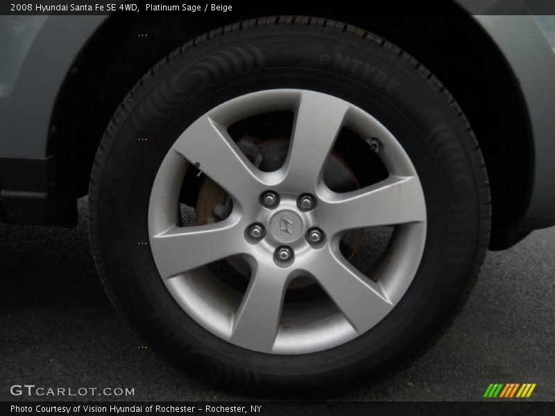Platinum Sage / Beige 2008 Hyundai Santa Fe SE 4WD