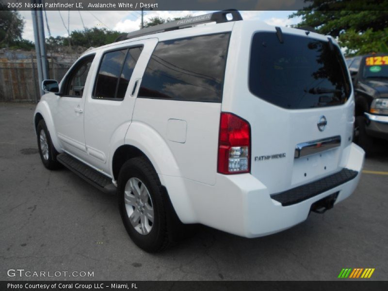 Avalanche White / Desert 2005 Nissan Pathfinder LE