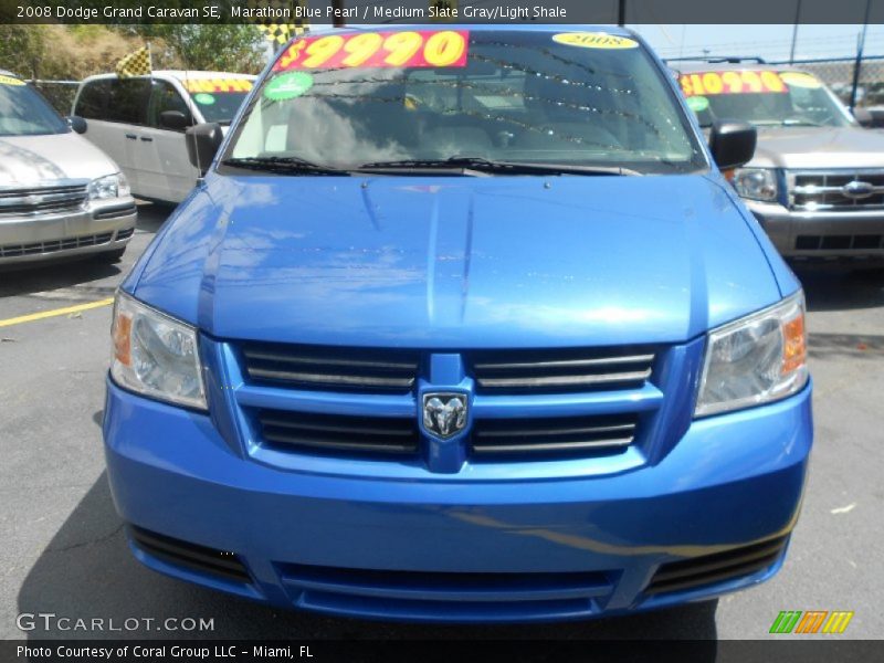 Marathon Blue Pearl / Medium Slate Gray/Light Shale 2008 Dodge Grand Caravan SE