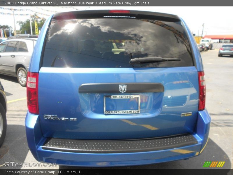 Marathon Blue Pearl / Medium Slate Gray/Light Shale 2008 Dodge Grand Caravan SE