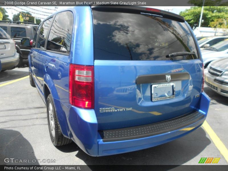 Marathon Blue Pearl / Medium Slate Gray/Light Shale 2008 Dodge Grand Caravan SE