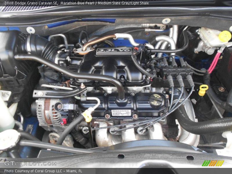 Marathon Blue Pearl / Medium Slate Gray/Light Shale 2008 Dodge Grand Caravan SE