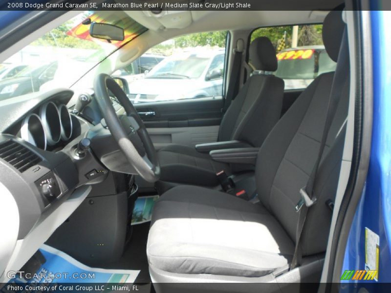 Marathon Blue Pearl / Medium Slate Gray/Light Shale 2008 Dodge Grand Caravan SE