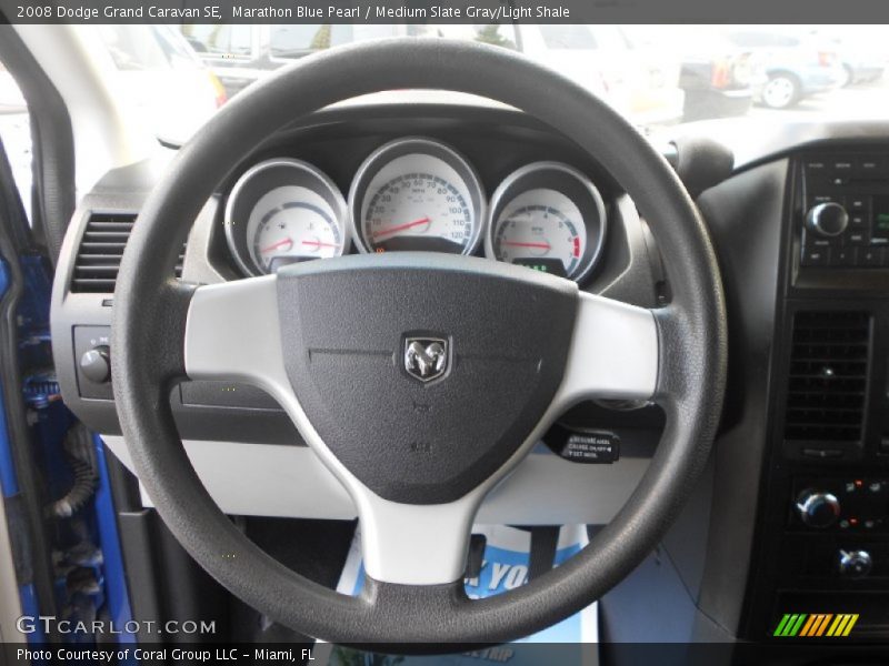 Marathon Blue Pearl / Medium Slate Gray/Light Shale 2008 Dodge Grand Caravan SE
