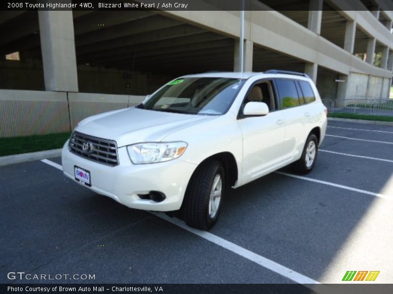 Blizzard White Pearl / Ash Gray 2008 Toyota Highlander 4WD