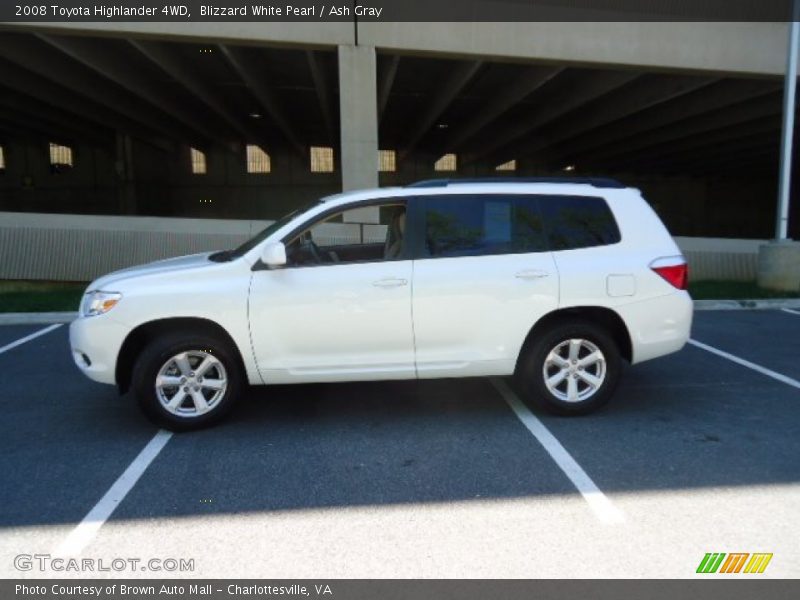 Blizzard White Pearl / Ash Gray 2008 Toyota Highlander 4WD