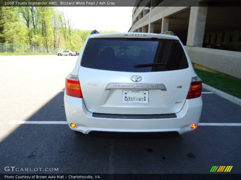 Blizzard White Pearl / Ash Gray 2008 Toyota Highlander 4WD