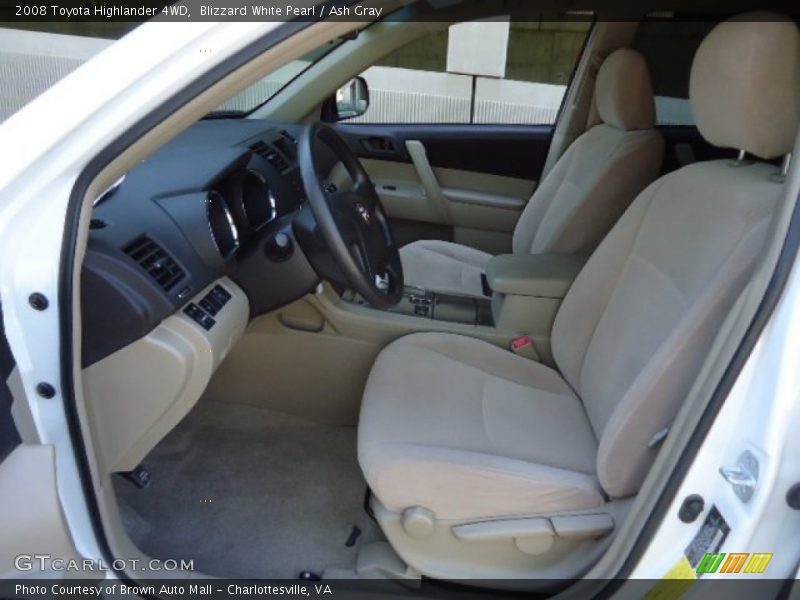 Blizzard White Pearl / Ash Gray 2008 Toyota Highlander 4WD