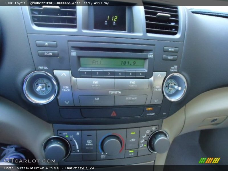 Blizzard White Pearl / Ash Gray 2008 Toyota Highlander 4WD