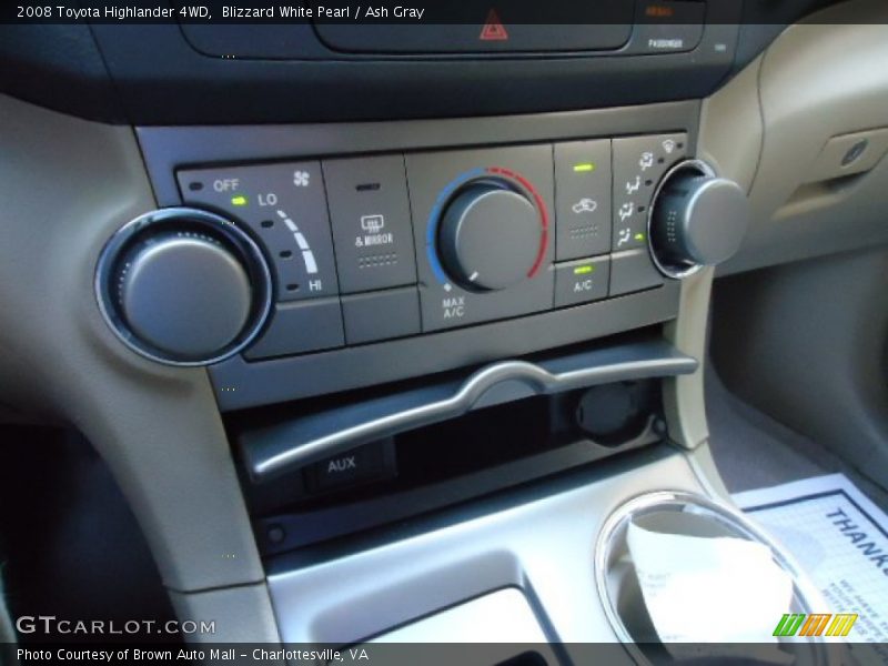 Blizzard White Pearl / Ash Gray 2008 Toyota Highlander 4WD