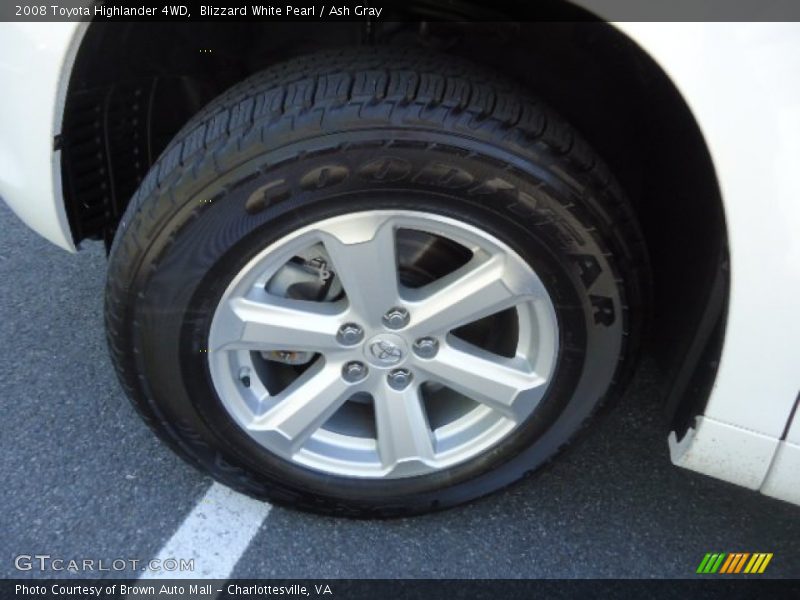 Blizzard White Pearl / Ash Gray 2008 Toyota Highlander 4WD