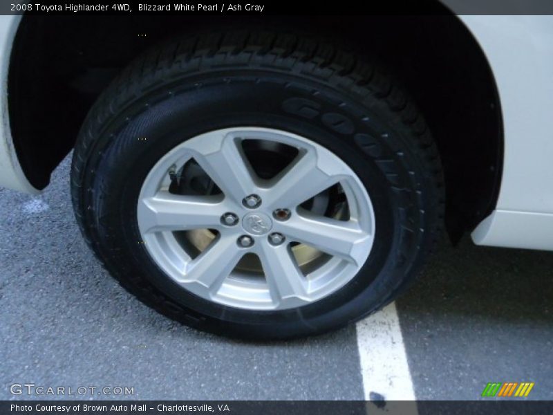 Blizzard White Pearl / Ash Gray 2008 Toyota Highlander 4WD