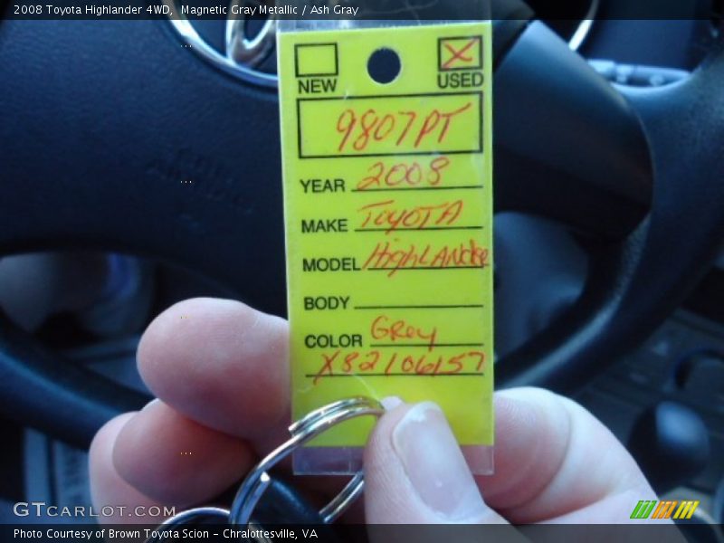 Magnetic Gray Metallic / Ash Gray 2008 Toyota Highlander 4WD