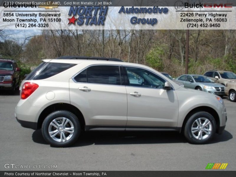 Gold Mist Metallic / Jet Black 2012 Chevrolet Equinox LT AWD