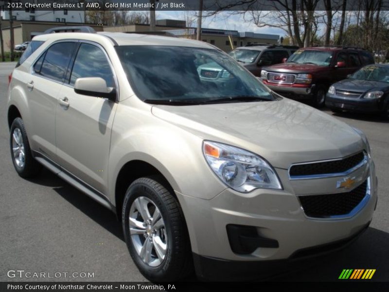 Gold Mist Metallic / Jet Black 2012 Chevrolet Equinox LT AWD