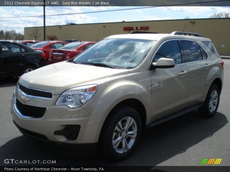 Gold Mist Metallic / Jet Black 2012 Chevrolet Equinox LT AWD