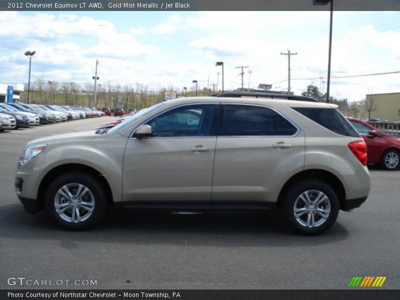 Gold Mist Metallic / Jet Black 2012 Chevrolet Equinox LT AWD