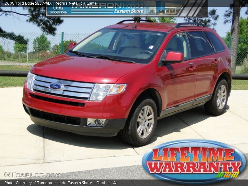 Redfire Metallic / Camel 2008 Ford Edge SEL AWD