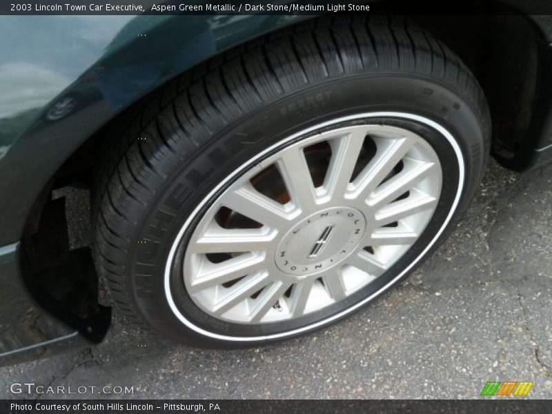 Aspen Green Metallic / Dark Stone/Medium Light Stone 2003 Lincoln Town Car Executive