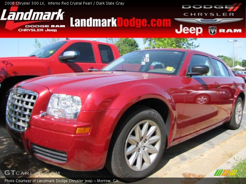 Inferno Red Crystal Pearl / Dark Slate Gray 2008 Chrysler 300 LX