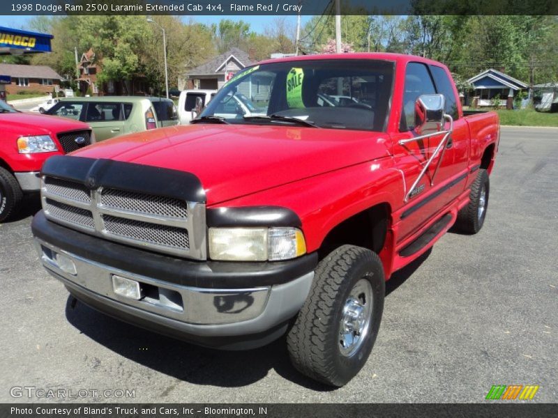 Flame Red / Gray 1998 Dodge Ram 2500 Laramie Extended Cab 4x4
